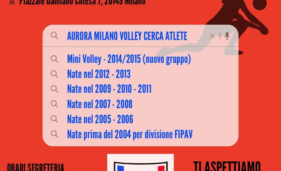 Aurora Volley cerca atlete!