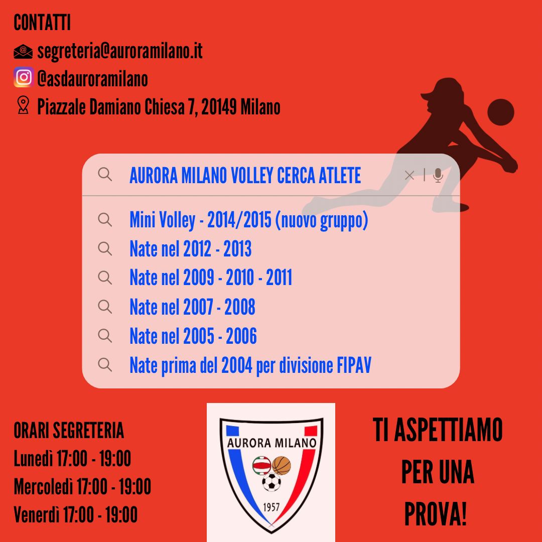 Aurora Volley cerca atlete! ASD Aurora Milano